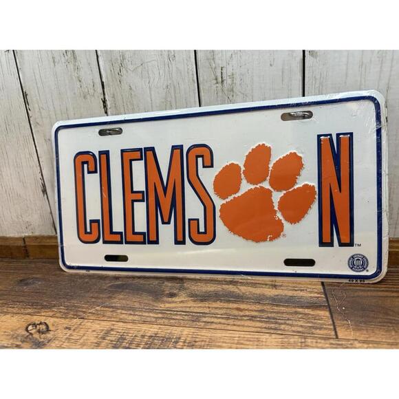 Clemson Orange White Purple South Carolina 6"x12" Aluminum License Plate Tag - Picture 7 of 7